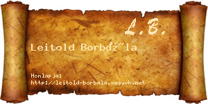 Leitold Borbála névjegykártya